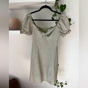 Princess Polly Checkered Puff Sleeve Midi Dress